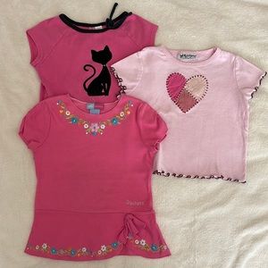 Bundle deal.  3 pink tops.  Size 6 and 6X